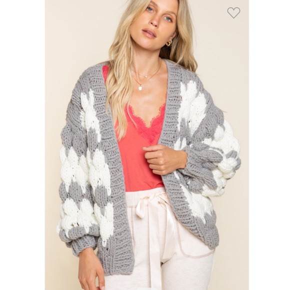 NEW POL Chunky Stripe Cardigan - Picture 2 of 4